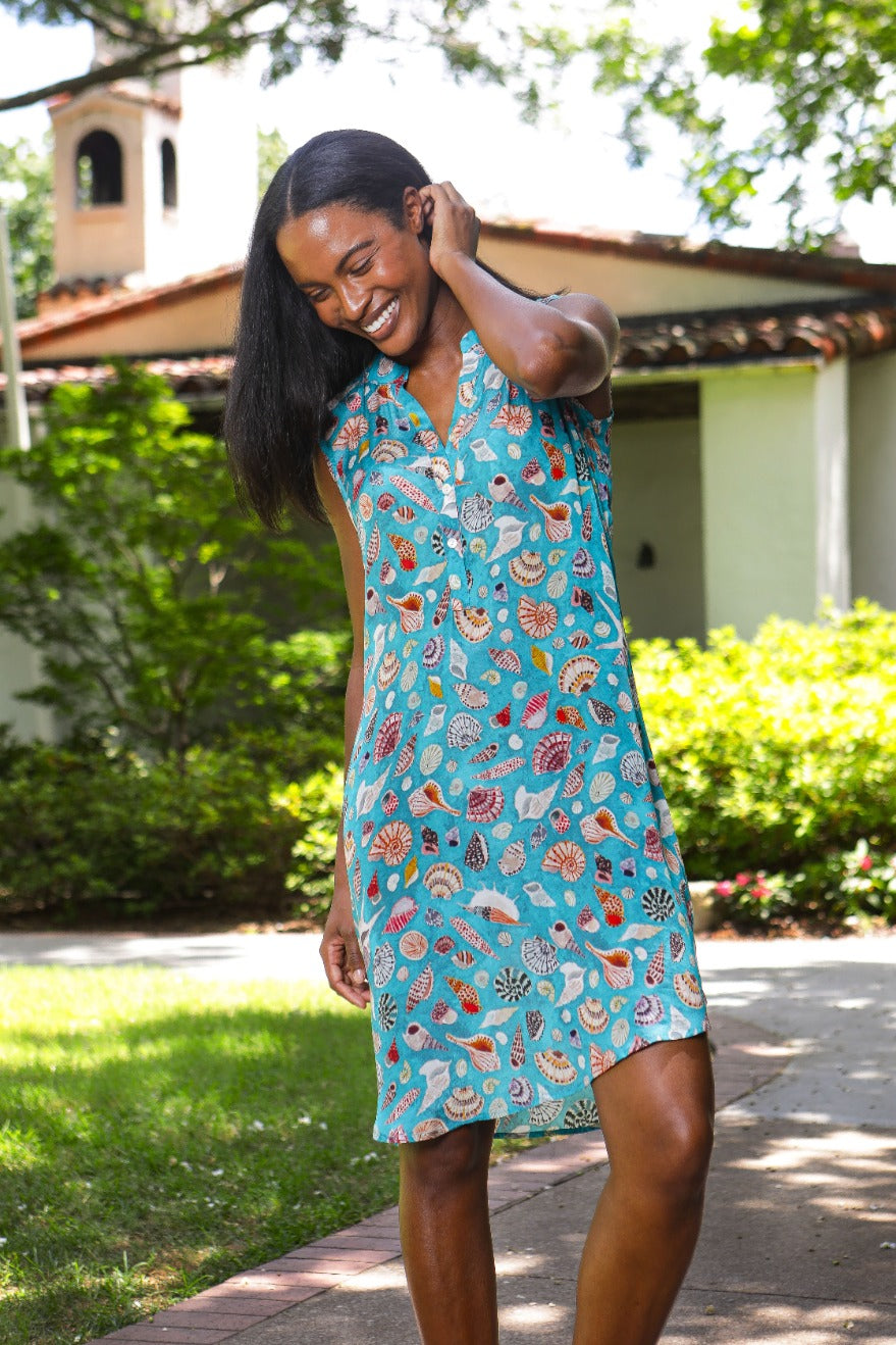 SLEEVELESS SEASHELL DRESS-APNY