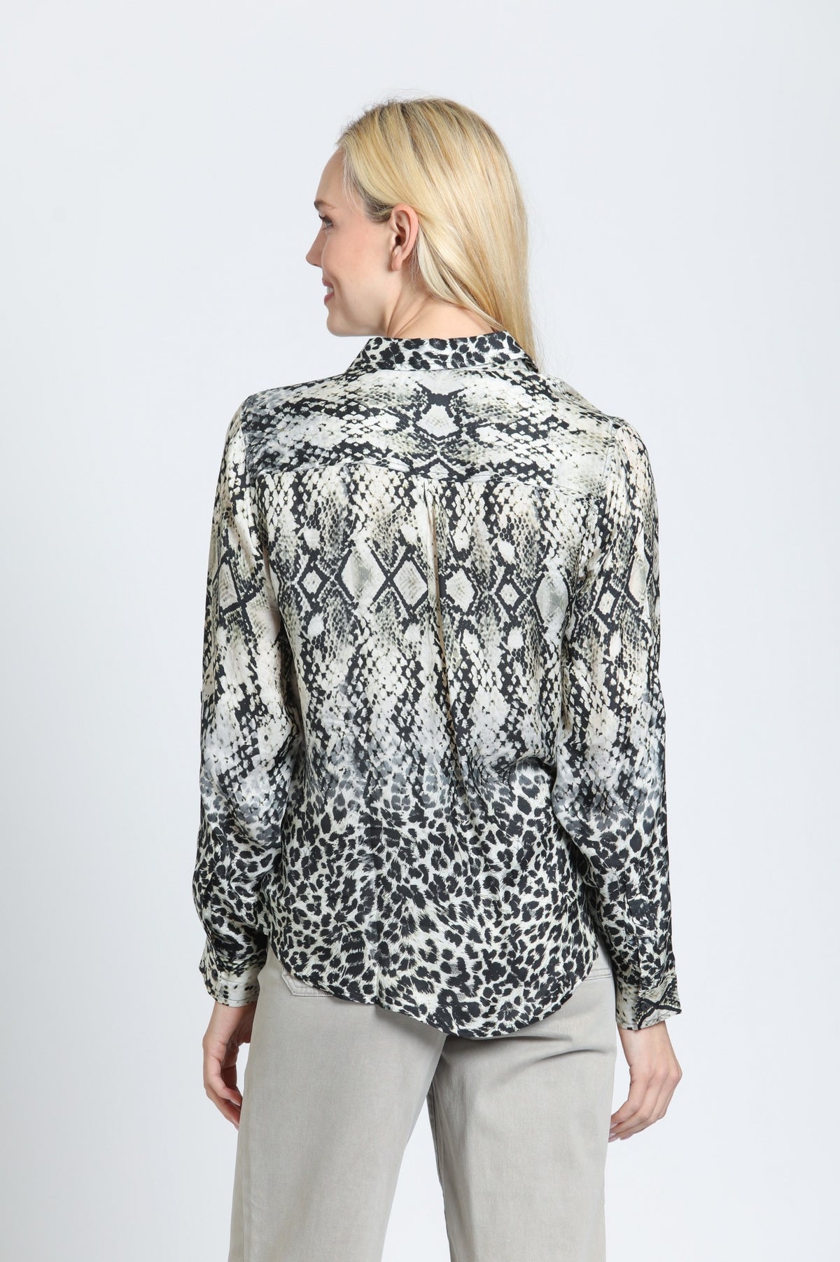 SLATE & ALABASTER PRINT BUTTONDOWN BLOUSE-APNY