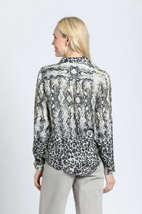 SLATE & ALABASTER PRINT BUTTONDOWN BLOUSE-APNY