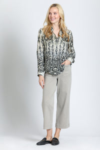 SLATE & ALABASTER PRINT BUTTONDOWN BLOUSE-APNY