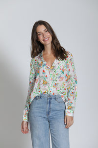 WILDFLOWERS PRINT BUTTONDOWN BLOUSE-APNY
