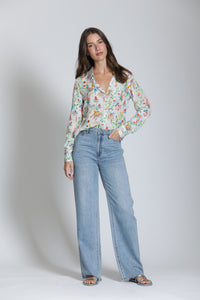 WILDFLOWERS PRINT BUTTONDOWN BLOUSE-APNY