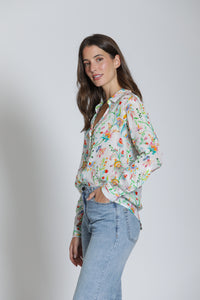 WILDFLOWERS PRINT BUTTONDOWN BLOUSE-APNY