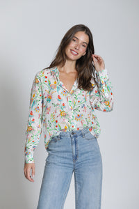 WILDFLOWERS PRINT BUTTONDOWN BLOUSE-APNY
