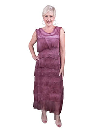 ALEENA SILK MAXI DRESS-ONE SIZE-TEES BY TINA