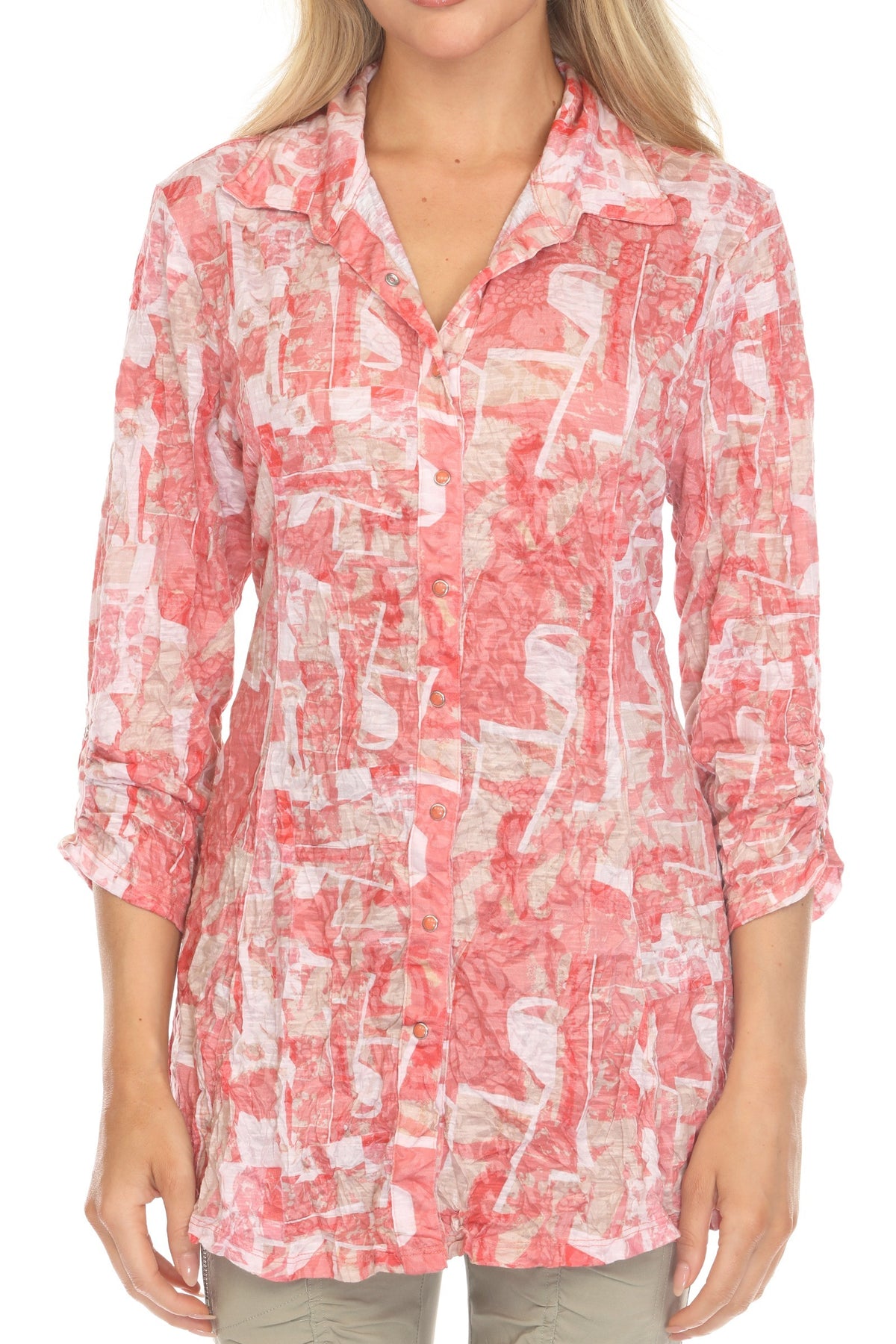 CORAL MOSAIC-SELENA SHIRT-CARINE APPAREL