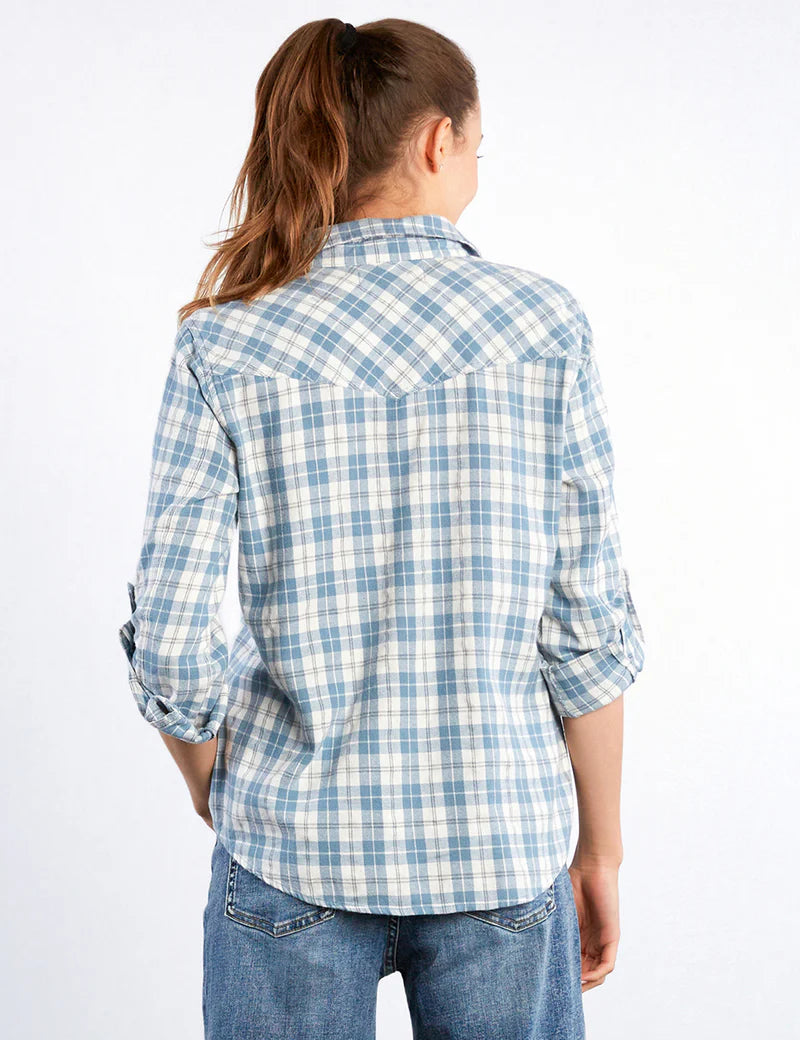 OVER THE MOON FLANNEL SHIRT-BLUE COMBO-BILLY T