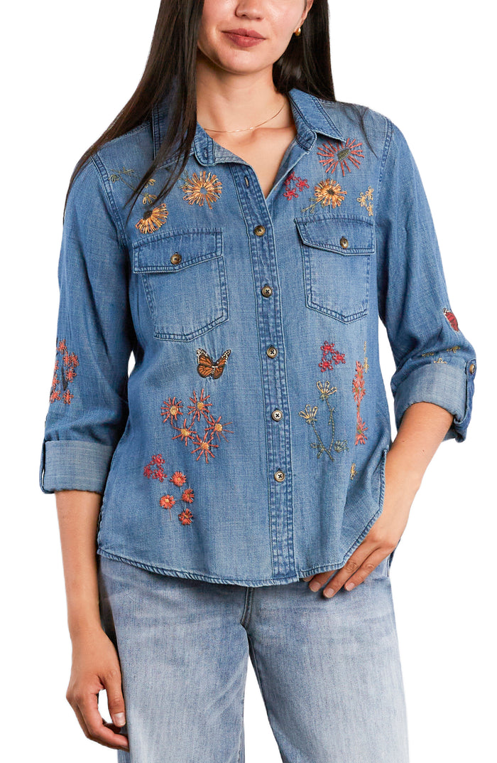 HAPPY GARDEN SHIRT-DENIM-BILLY T