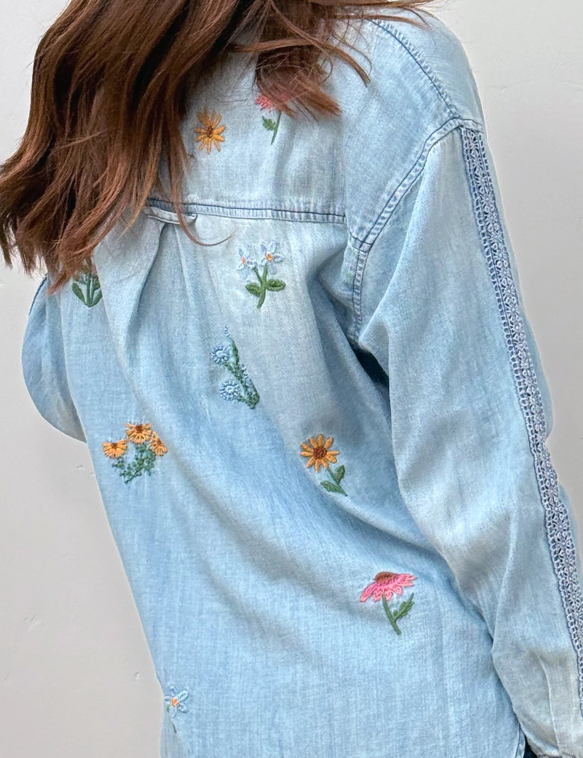 WILD BLOSSOM EMBROIDERED SHIRT-PURE DENIM-BILLY T