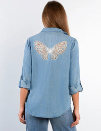 GOLDEN HOUR BUTTERFLY SHIRT-WASHED DENIM-BILLY T