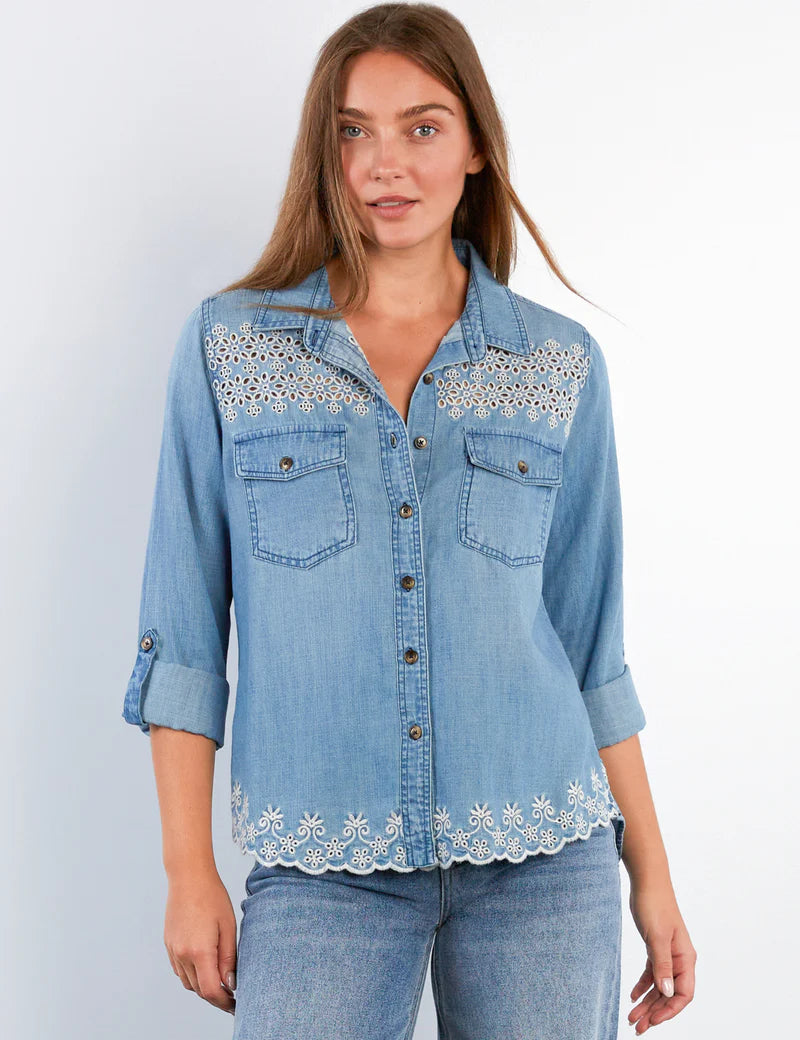 GOLDEN HOUR BUTTERFLY SHIRT-WASHED DENIM-BILLY T