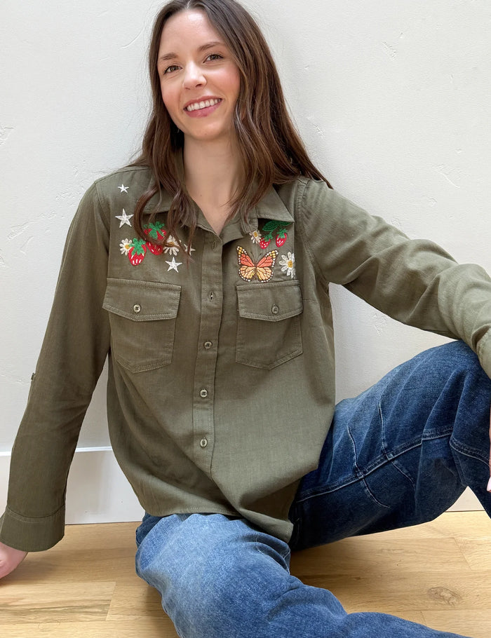 DAYDREAM BUTTERFLY SHIRT-LODEN GREEN-BILLY T