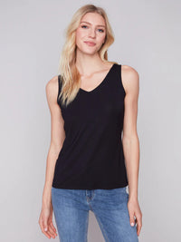 REVERSE CAMI TANK-BLACK-CHARLIE B