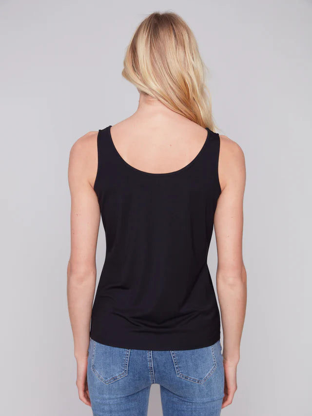 REVERSE CAMI TANK-BLACK-CHARLIE B