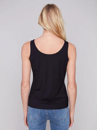 REVERSE CAMI TANK-BLACK-CHARLIE B