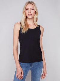 REVERSE CAMI TANK-BLACK-CHARLIE B