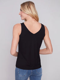 REVERSE CAMI TANK-BLACK-CHARLIE B