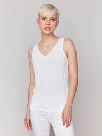 REVERSE CAMI TANK-WHITE-CHARLIE B