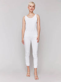 REVERSE CAMI TANK-WHITE-CHARLIE B