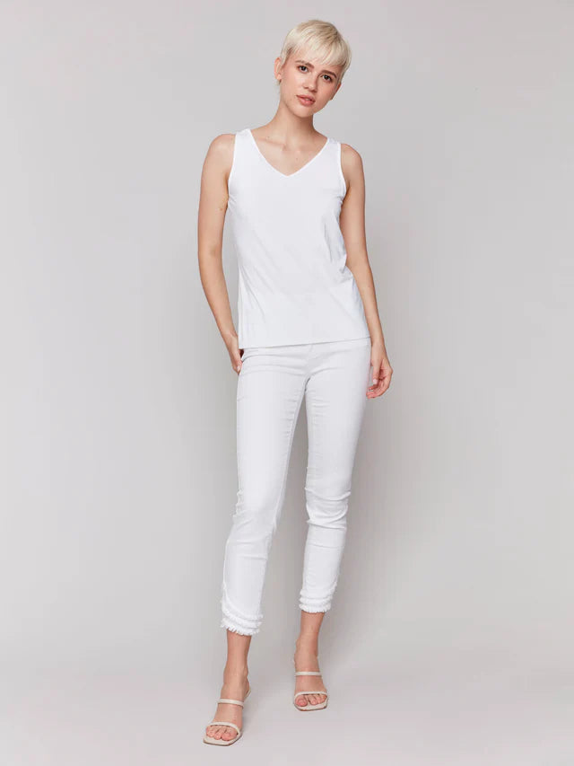 REVERSE CAMI TANK-WHITE-CHARLIE B