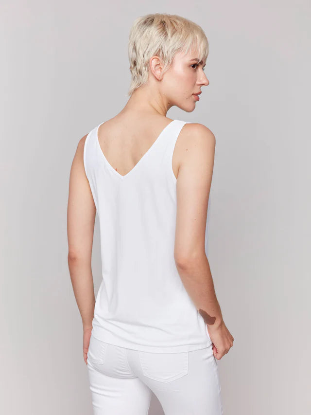 REVERSE CAMI TANK-WHITE-CHARLIE B