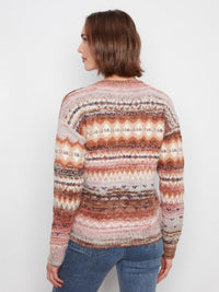 SPACE DYE V-NECK SWEATER-BOUTON DE ROSE-CHARLIE B