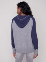 HOODIE WITH FRONT PATCH POCKET SWEATER-CHARLIE B