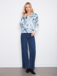 SPLATTER LONG SLEEVE REVERSEABLE SWEATER-CHARLIE B