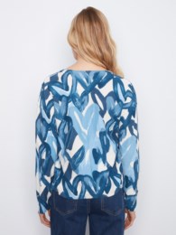SPLATTER LONG SLEEVE REVERSEABLE SWEATER-CHARLIE B