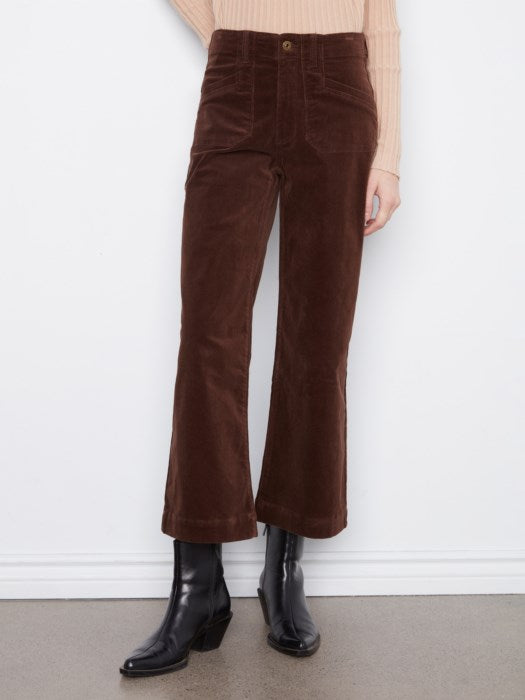 CORDUROY CROP WIDE LEG W/PATCH POCKET-COFFEE-CHARLIE B