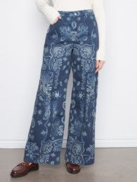 LONG WIDE LEG BANDANA TWILL PANT-CHARLIE B
