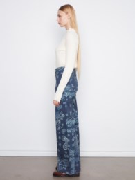 LONG WIDE LEG BANDANA TWILL PANT-CHARLIE B