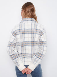 EYELASH YARN JACQUARD SHORT JACKET-ECRU-CHARLIE B