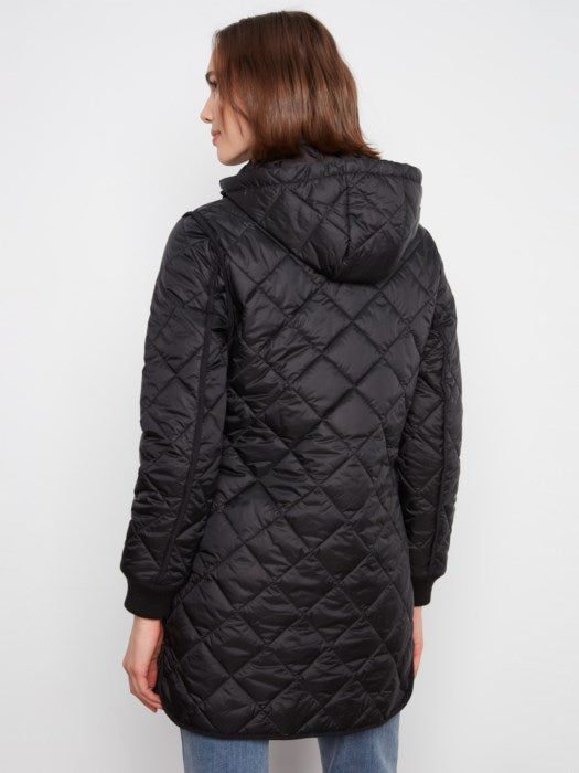 PUFFER JACKET W/REMOVABLE HOOD-BLACK-CHARLIE B