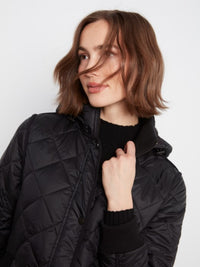 PUFFER JACKET W/REMOVABLE HOOD-BLACK-CHARLIE B