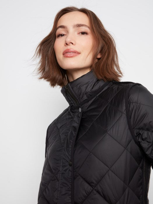 PUFFER JACKET W/REMOVABLE HOOD-BLACK-CHARLIE B