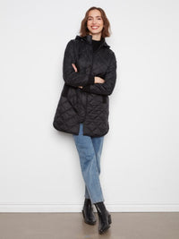 PUFFER JACKET W/REMOVABLE HOOD-BLACK-CHARLIE B