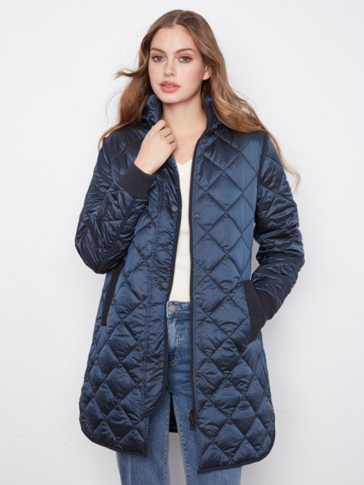 PUFFER JACKET W/REMOVABLE HOOD-NAVY-CHARLIE B