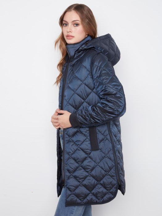 PUFFER JACKET W/REMOVABLE HOOD-NAVY-CHARLIE B