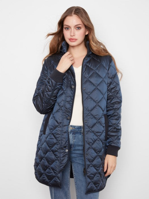 PUFFER JACKET W/REMOVABLE HOOD-NAVY-CHARLIE B
