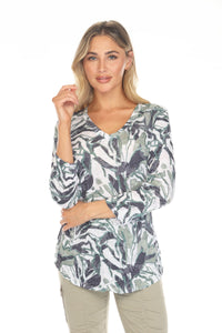 FOREST VEIL V-NECK TOP-CARINE