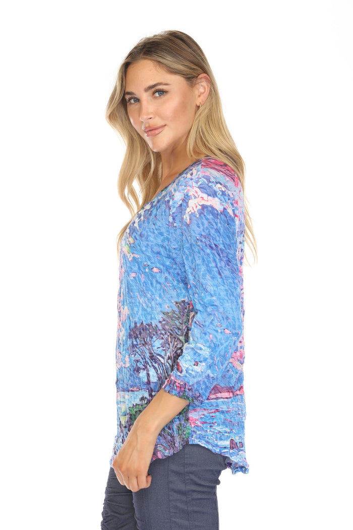 COASTAL GLOW V-NECK TOP-CARINE