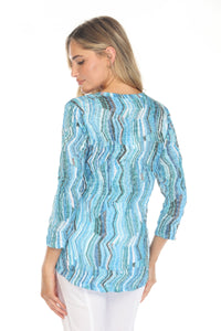 AQUA STRATA V-NECK TOP-CARINE