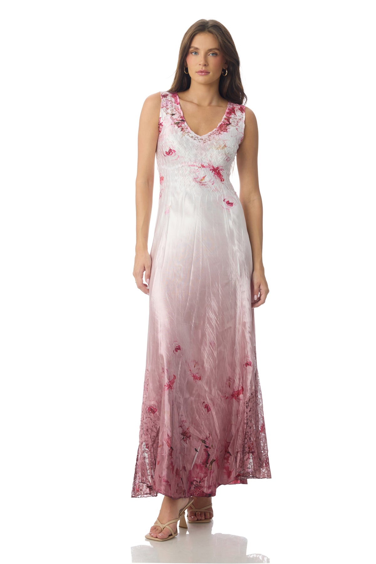 SLEEVELESS LONG DRESS-PETAL WHISPER-KOMAROV