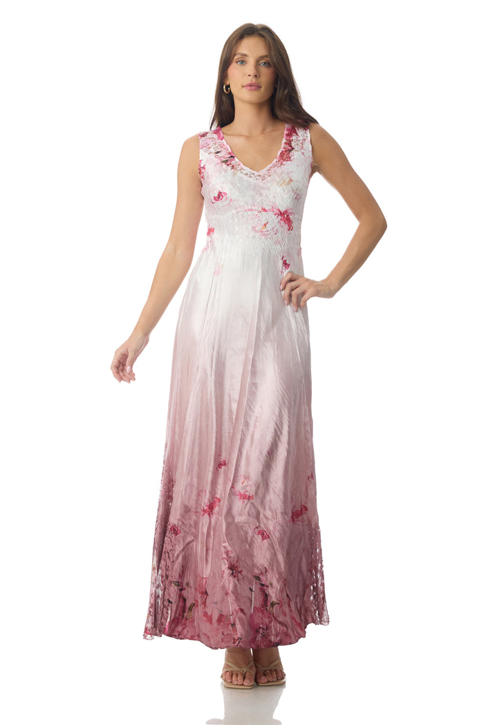 SLEEVELESS LONG DRESS-PETAL WHISPER-KOMAROV