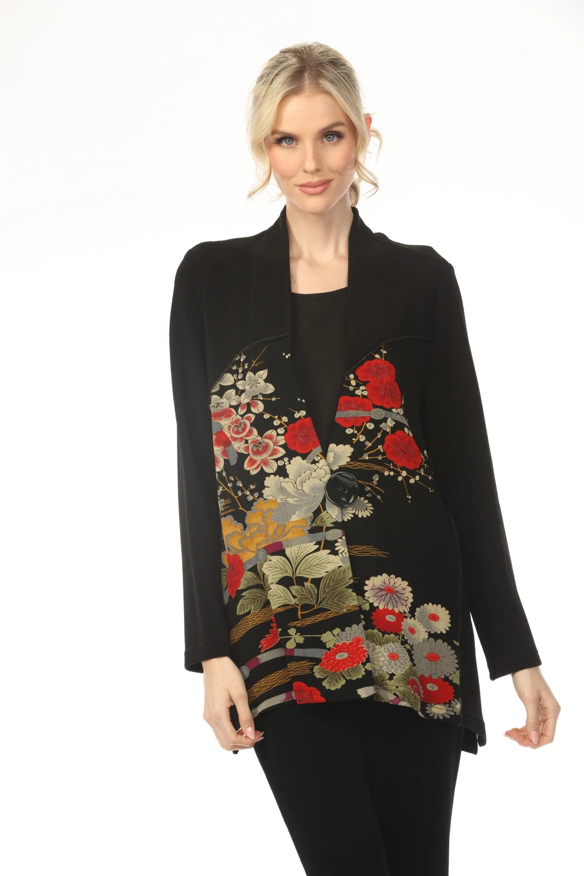 ASIAN GARDEN FLORAL JACKET-MOONLIGHT