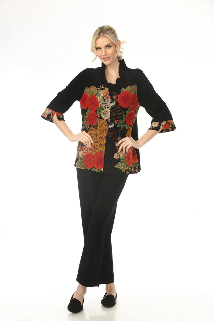 BOUQUET RUFFLE COLLAR JACKET-MOONLIGHT