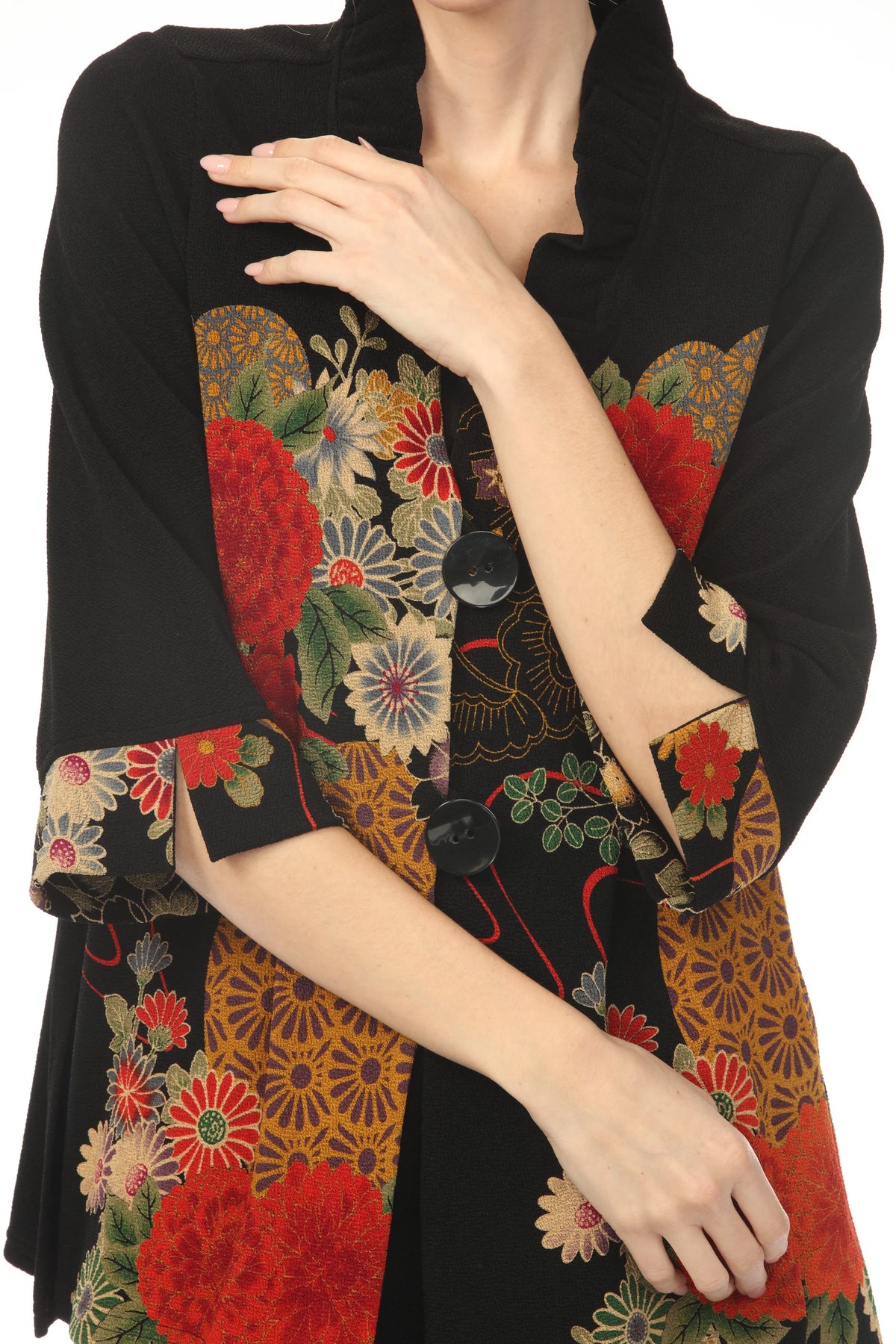 BOUQUET RUFFLE COLLAR JACKET-MOONLIGHT