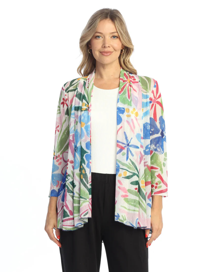 ROSY CREPE MESH DRAPE CARDIGAN-JESS AND JANE