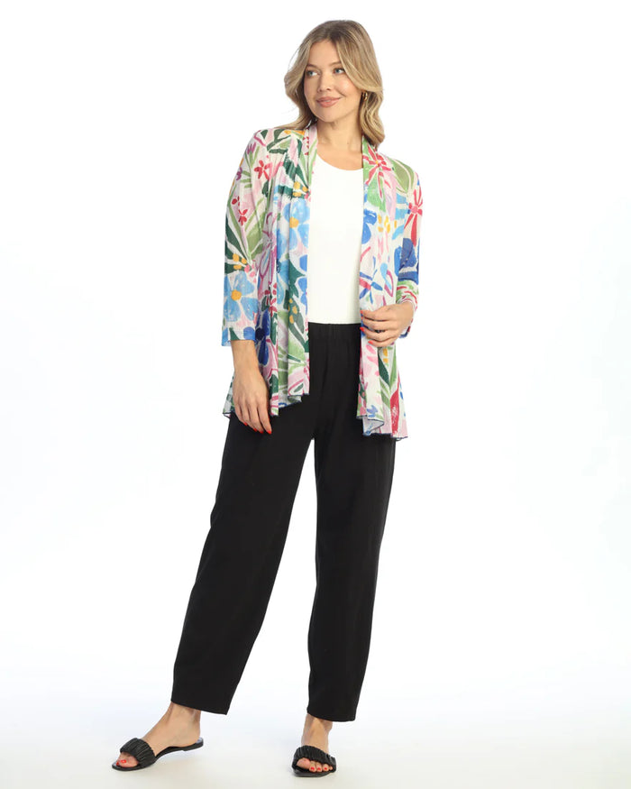 ROSY CREPE MESH DRAPE CARDIGAN-JESS AND JANE